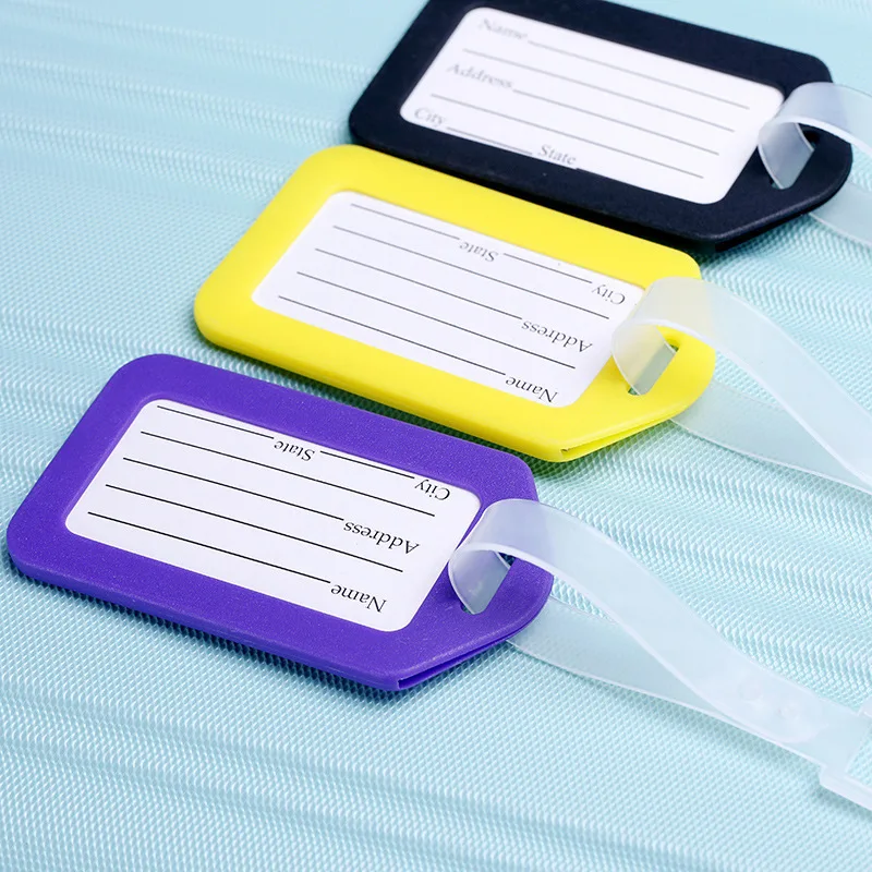 anti lost yellow black writable wear resistant high toughness plastic airline boarding travel hangings student luggage name tag