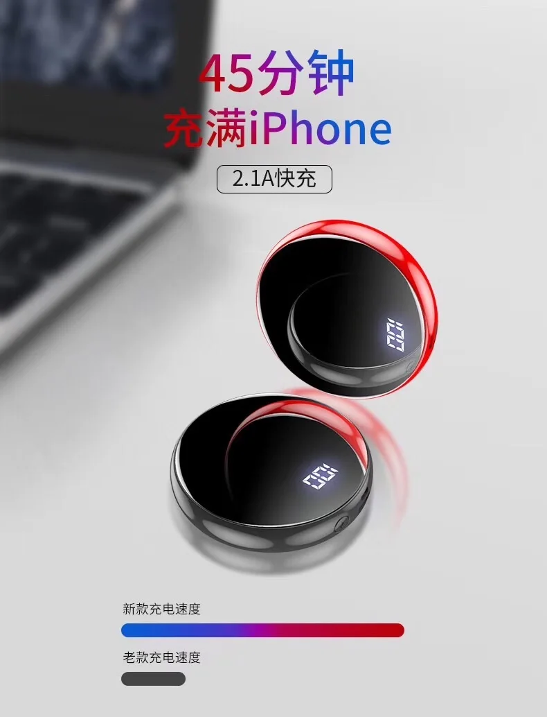 YM186  fast charge powerbank 20000mah portable mini power bank 20000 mah   LED display circle power bank 20000mah