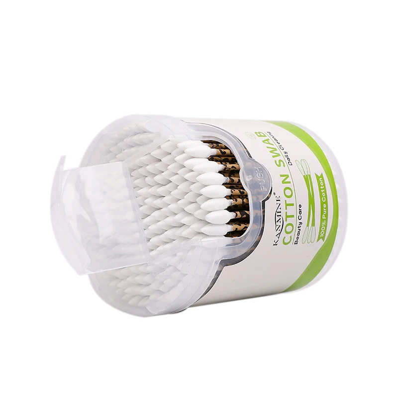 Cusp Circle Leopard Print Paper Stick Cotton Bud With Semi-Adjustable Cap for Crafting Precision Cleaning Tasks