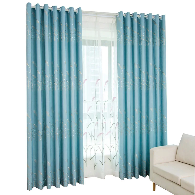 new design comfortable room  Reed flower block out curtain blackout curtain