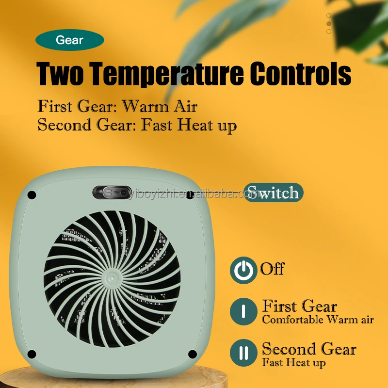  Winter All Plugs Customizable Adjustable Electric Bladeless PTC Room Heater Fan Small Space for Office