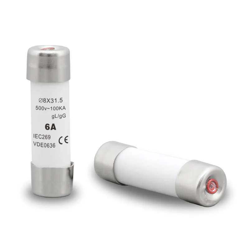 WOSOM 2A 4A 6A 8A 10A 16A 20A 25A cylindrical types littelfuse fuse tube 8*31.5mm with lamp