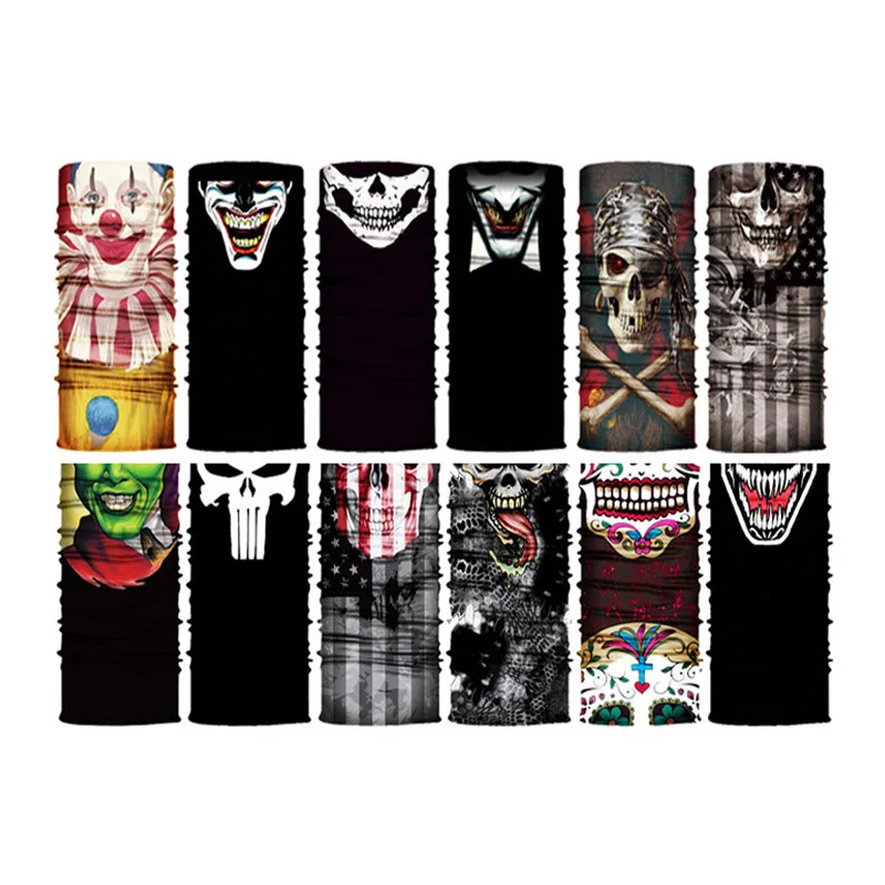 Оптовая продажа велосипедные бесшовные трубы белые Полиэстеровые шейные гетры дизайнерские повязки на голову бандана шарф для лица заказ повязка