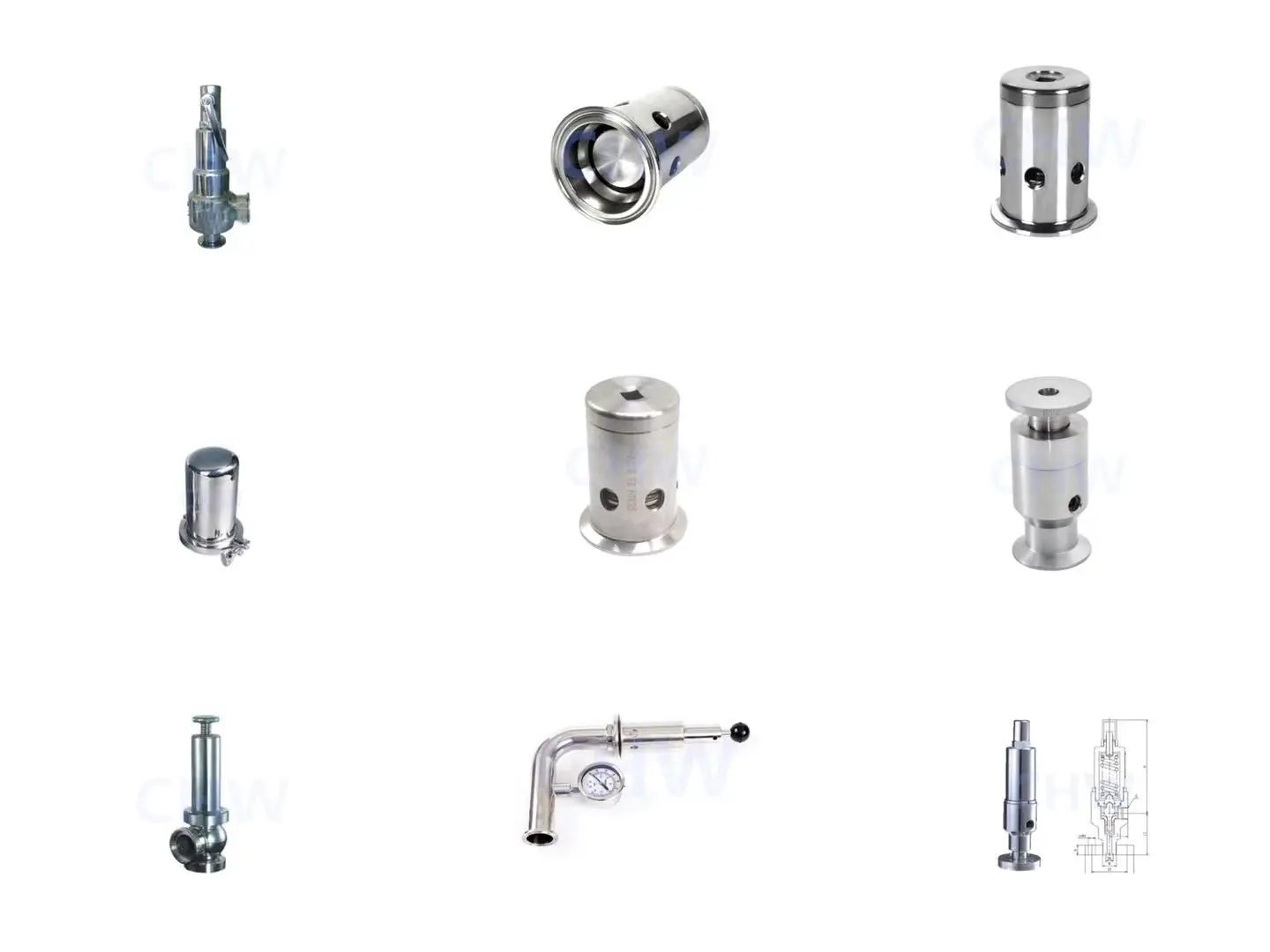 
SS304/316L Sanitary Stainless Steel Safety Valve Protect Equipment For Food Dairy Beverage 