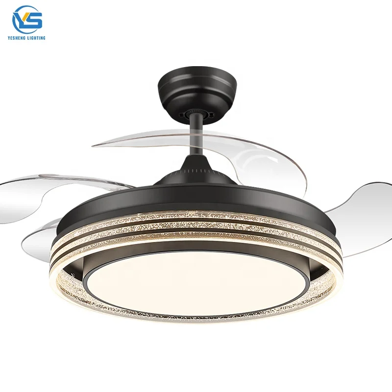 Y007A Modern remote control 42 inch bladeless 220v  ceiling fans with lights lamp led designer luz con ventilador oculto techo