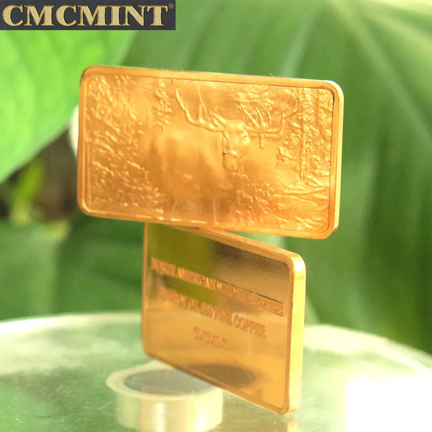 copper wholesale price 1 oz 999 Fine Pure Copper Moose Bullion Bars A78