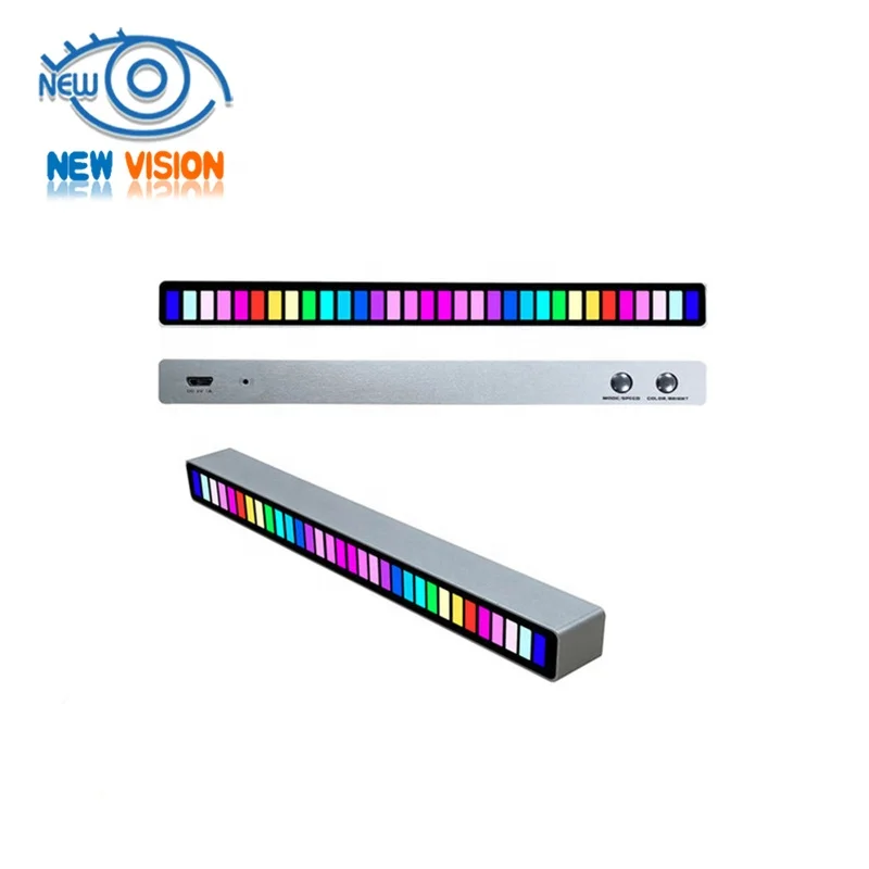 
32 Bit Music Level Indicator Aluminum Bar Voice Sound Control Audio Spectrum RGB Light LED Display Rhythm Pulse Colorful Signal 