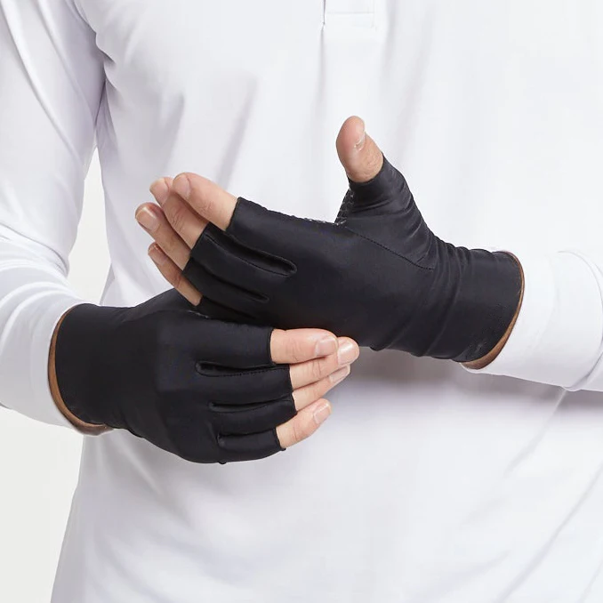 Пользовательские UV UPF50 ледяные шелковые полупальцевые уличные солнцезащитные перчатки для вождения для женщин