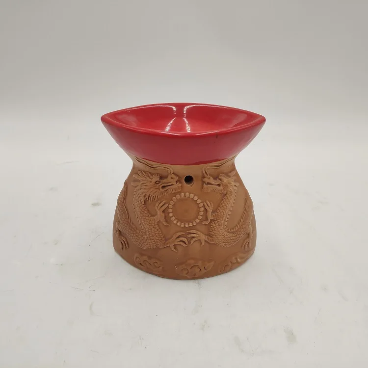 Manufacture Handcrafted Dragon Aroma Therapy Ceramic Oil Incense Burner