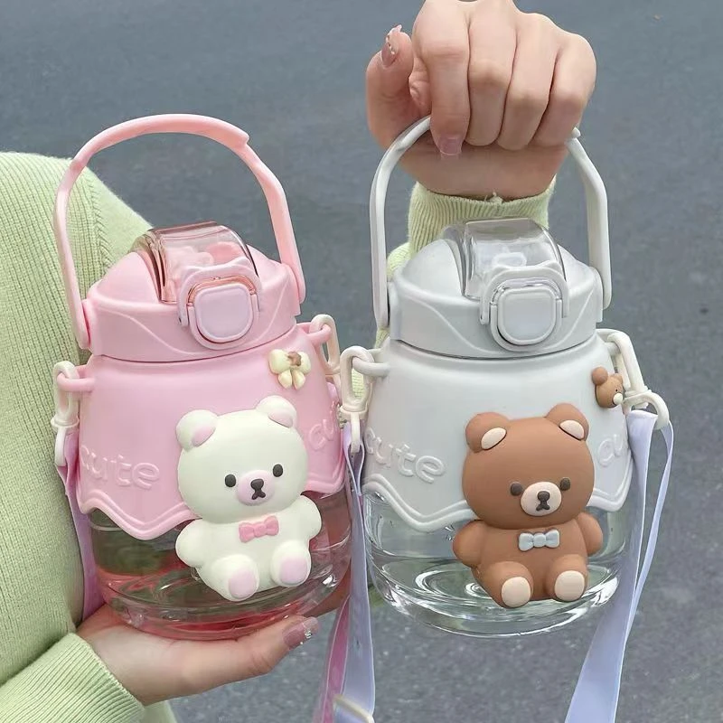 Portable Travel Belly Cup Bear Shaped Cartoon School Water Bottles Children Student Cute Kettle Sport Drink Bottles For Kids