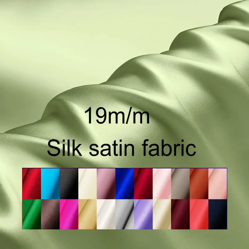 90color in stock Wholesale  19 momme Satin Solid Color 100% Natural Mulberry Silk fabric