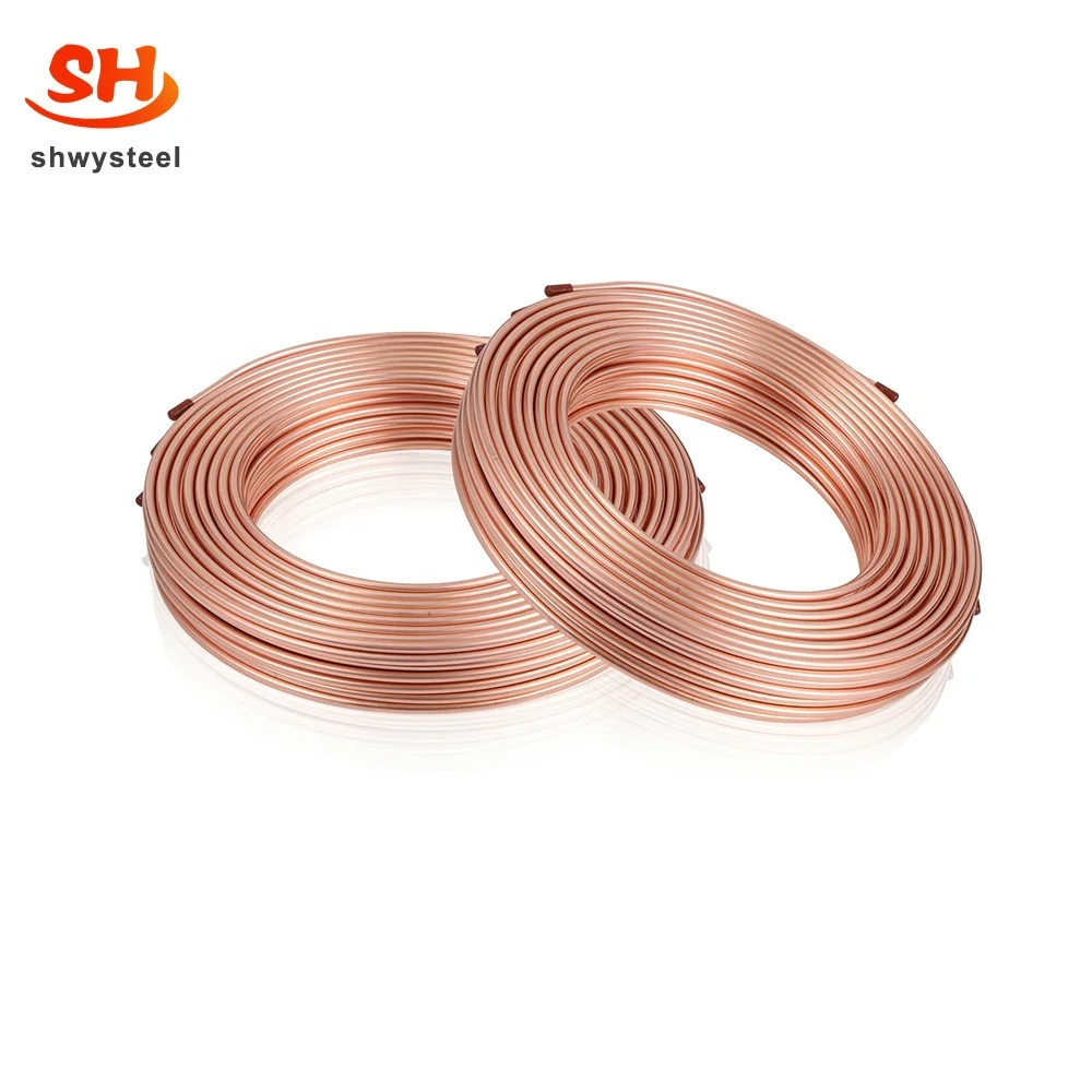 China Factory Suppliers 99.9% High Purity  C12200 ASTM B280 l 3/8 1/4 1Cold Rolling Pancake Copper Pipe Tube For Refrigeration