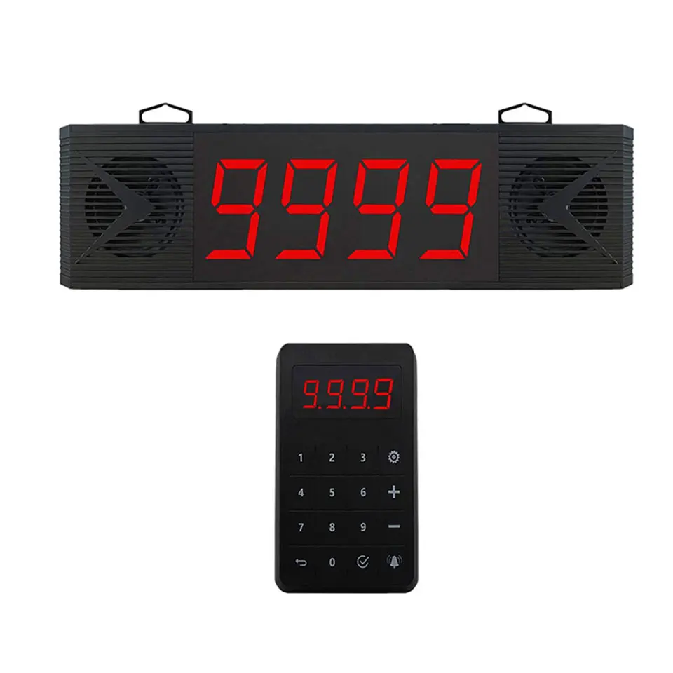 Daytech CK04 Four  Digit Number Display Restaurant Pager System Wireless Queue Management System for Truck/Clinic
