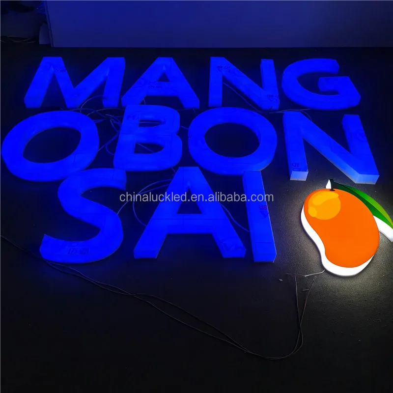 Custom Outdoor Business Wall logo RGB Full Lighting Led Sign