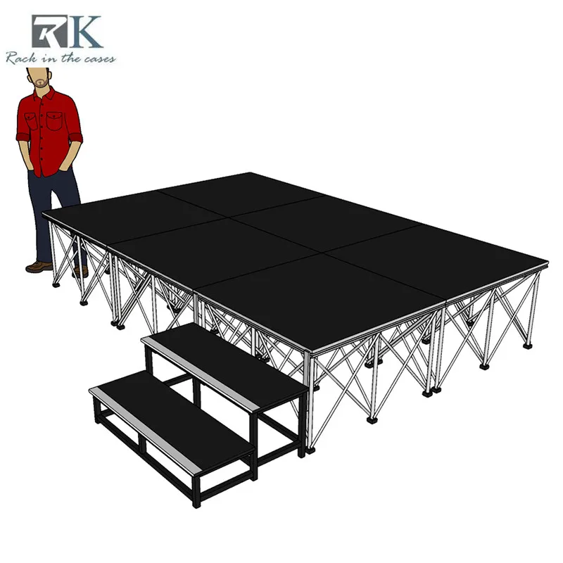 Light weight easily install 4ft*4ft*16 inches/24 inches smart stage for events