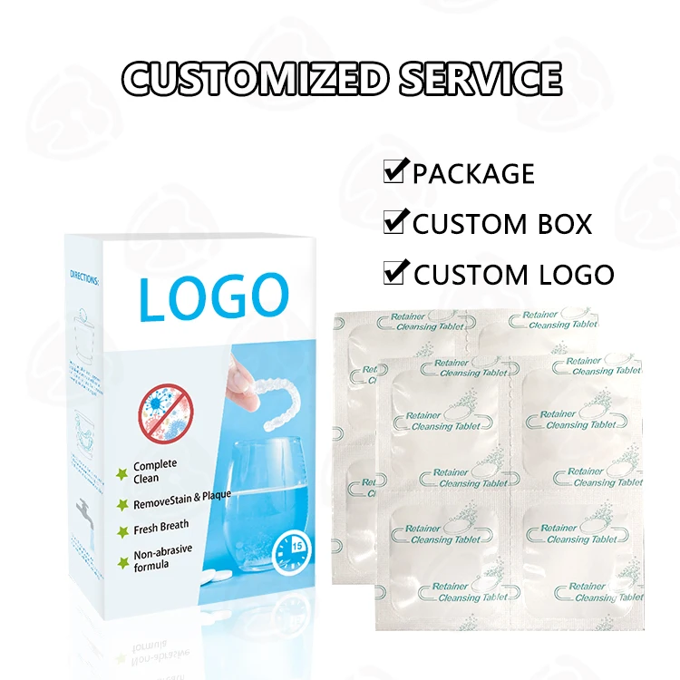 Super High Quality OEM Dental Teeth Retainer Cleaner Denture Cleaning Tablet For TeethWhitening
