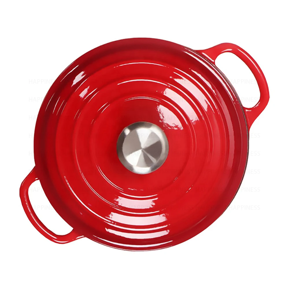 Full Size Customizable Colors Enameled Cast Iron Dutch Oven Stew braising Dish with Handle