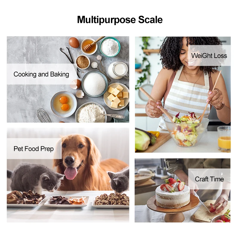 Digital Kitchen Multifunction Food Scale for Cooking with LCD Display Tempered glass  15kg kitchen scale
