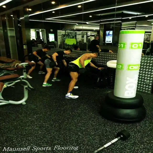 UNISPORT High Quality Shock Absorption Rubber Mat 50cmx50cm 1mx1m Gym Rubber Flooring Mat