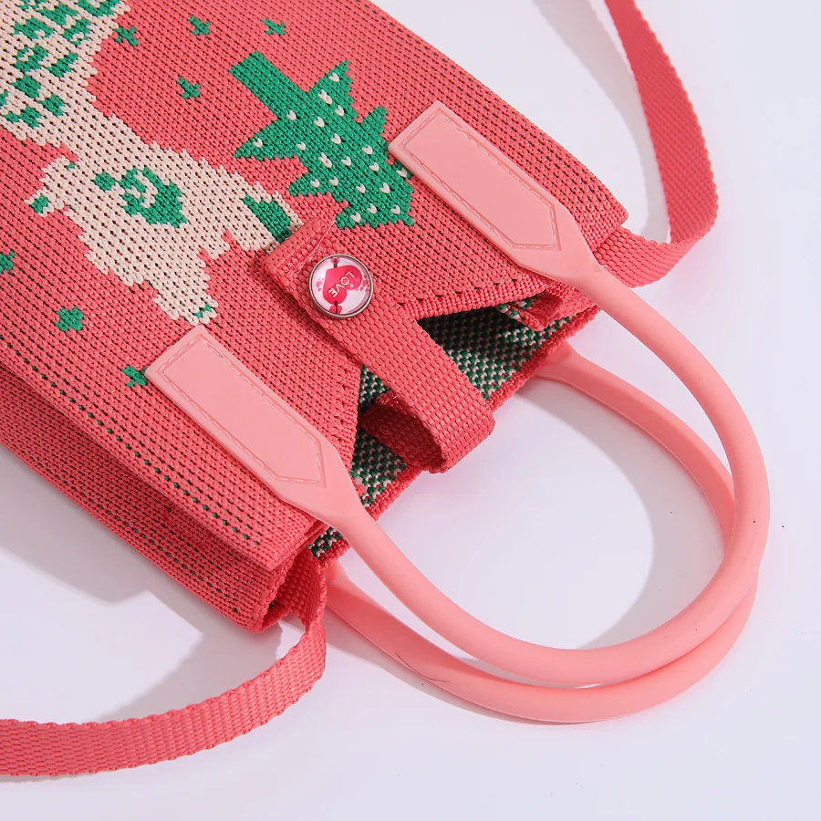 Trending Products 2024 New Arrivals Custom Graphic Animal Girls Mini Phone Handbags Shoulder Hand Knitted Bags