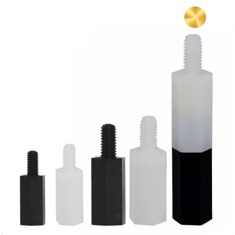 PP attachment Metric nylon plastic self-retaining screw grommet female hex spacer metric threaded standoff