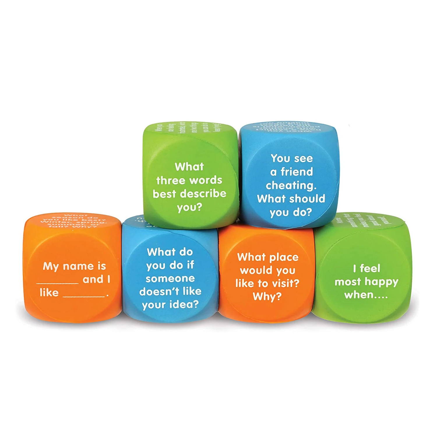 OEM Learning Resources Conversation Cubes PU Foam Cubes for Kids Social Emotional Learning