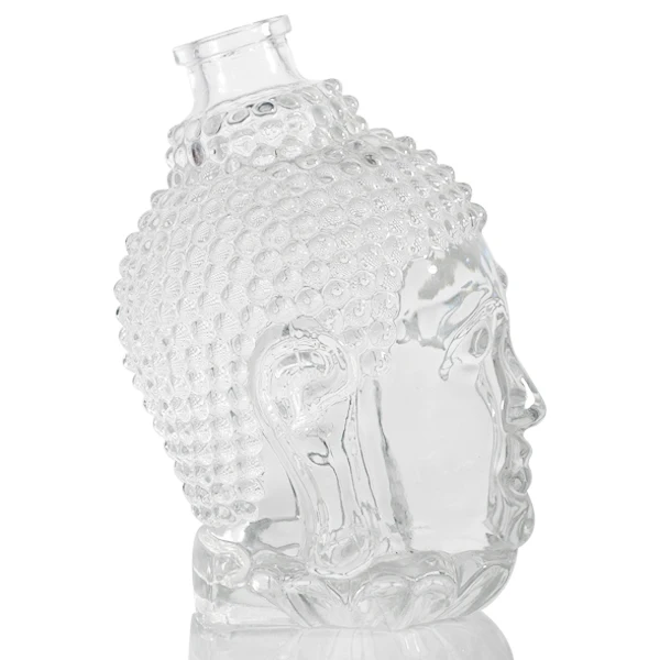 Custom Logo Ouzo Vodka Glass Bottle With Label Sticker Unique shape frosting empty whisky bottle 700ml with stopper