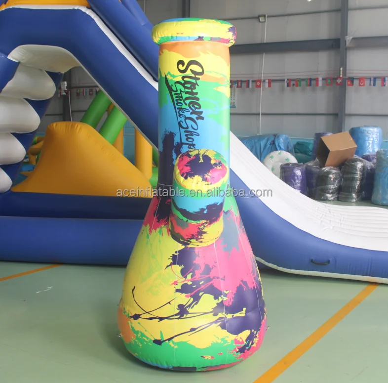 Outdoor advertising Inflatable Giant inflatable smoke beaker water pipes model Smoking Bongs Balloons inflatable beaker bong