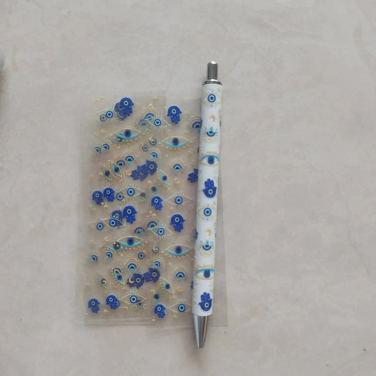 UV Dtf Crystal Stick White Pen Blank Barrel Heat Transfer Sublimation Gel Pen Personalized Shrink Wrapped Sticker Pen