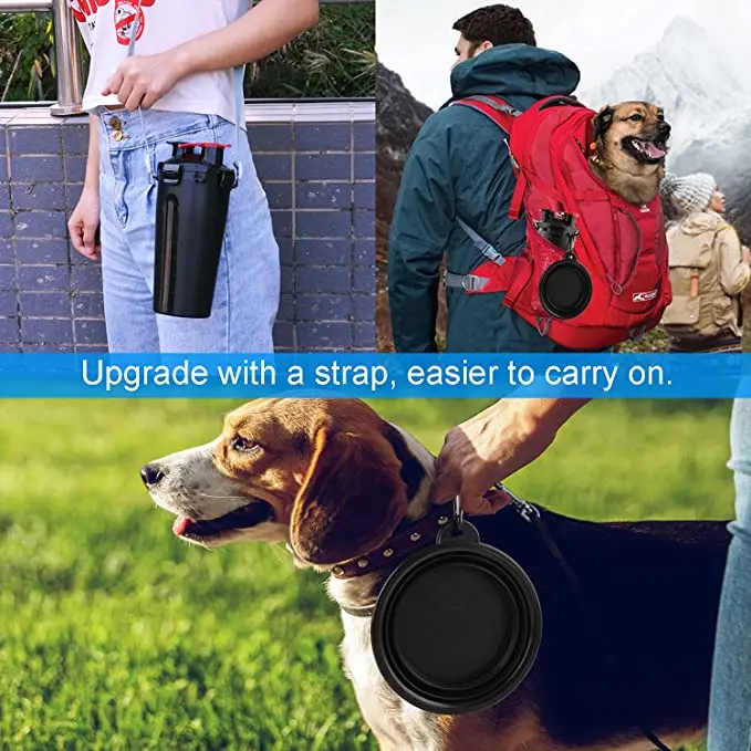 
Dog Water Bottle Dog Bowls for Traveling Pet Food Container 2-in-1 with Collapsible Dog Bowls 