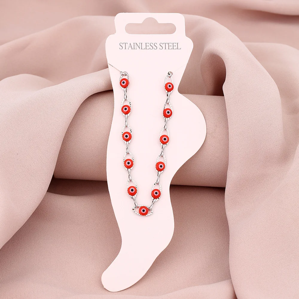 Summer fashion all-match couple titanium steel anklet girl dripping eyes feet Chain accessory anklet