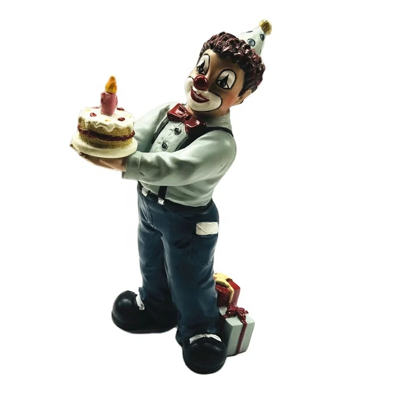 custom resin home decor clown statues personalized Polyresin clown figurine