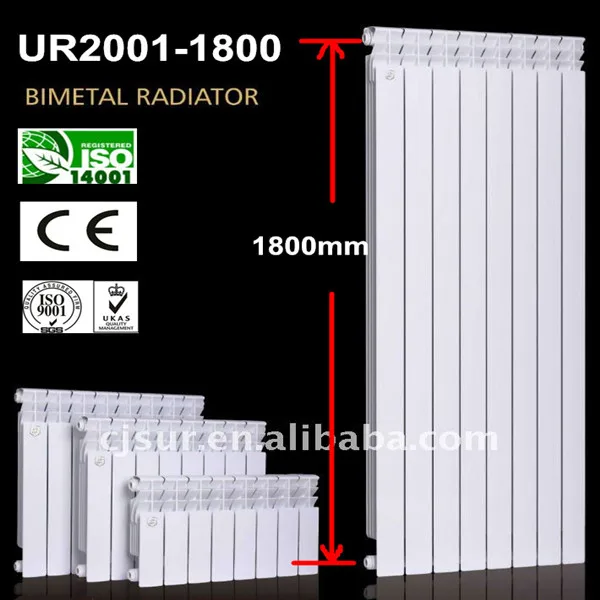 room water heating system flat stainless bimetallic radiator 1800mm