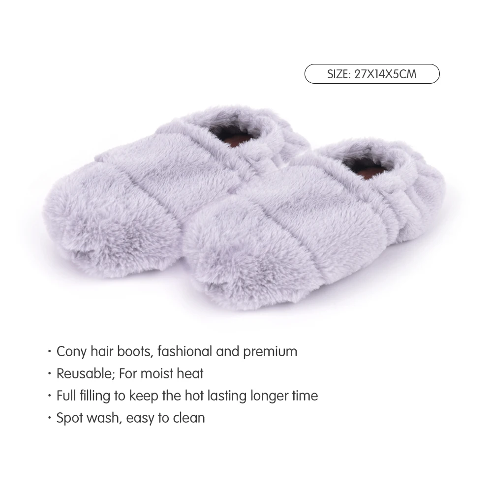 Natural Flaxseeds Feet Warmers Reusable Microwavable Heating Slipper