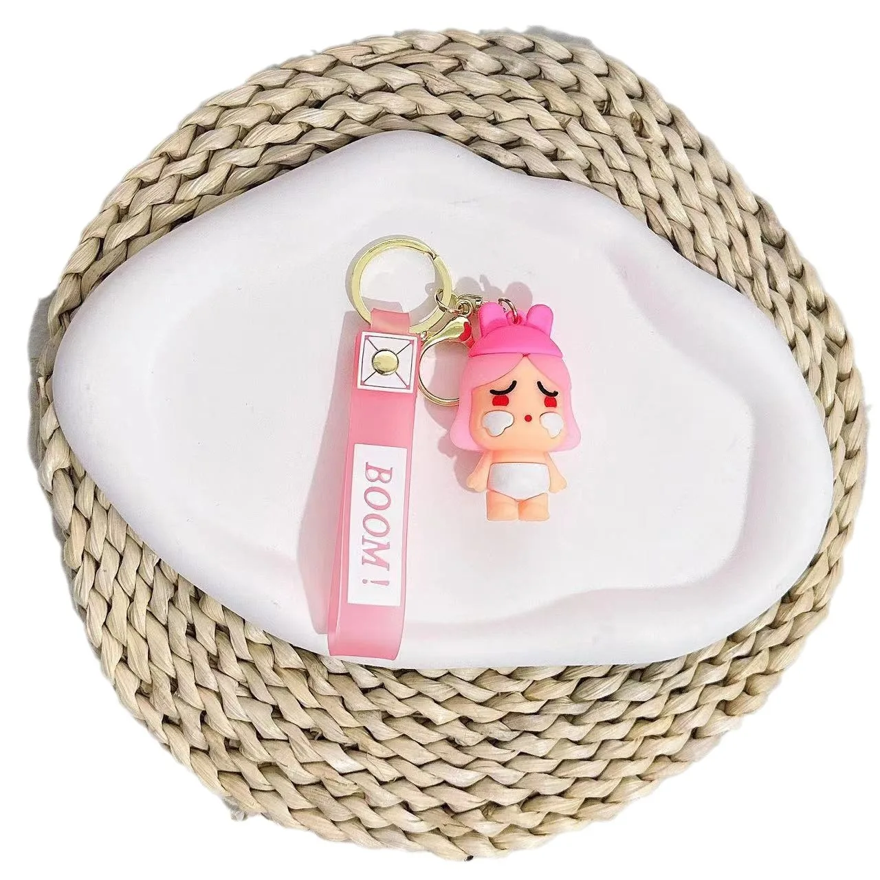 Cry Baby Bag Pendant Keychain Couple Hanging Accessories Wholesale Silicone Crying Baby Keychain