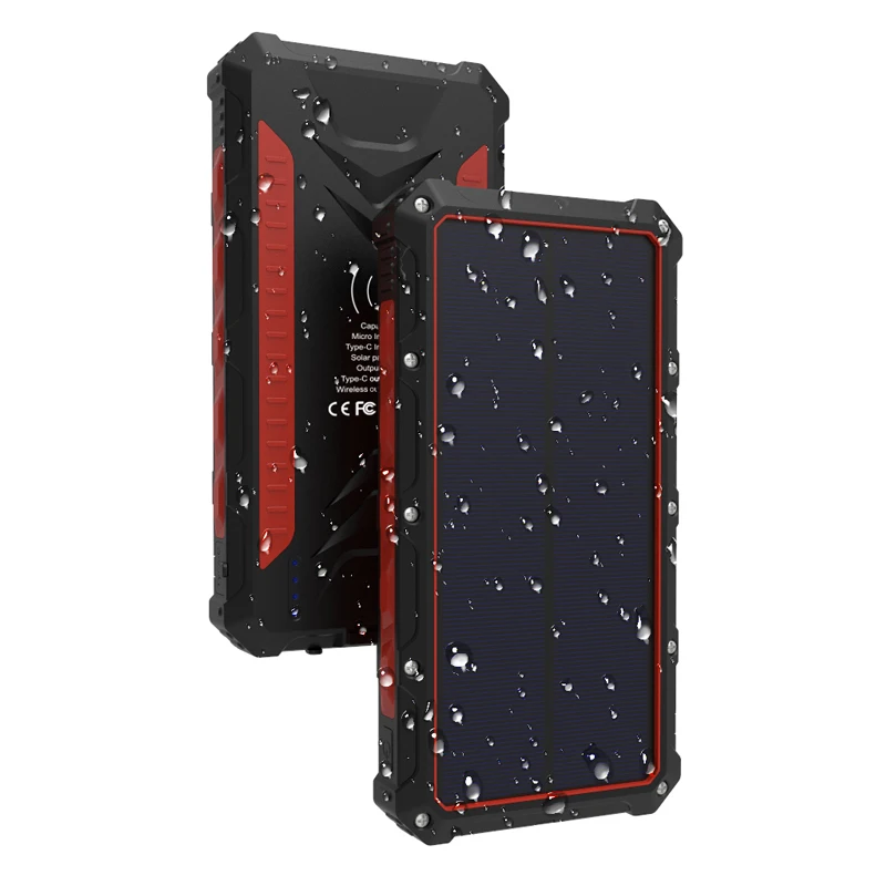 Best Waterproof 36000mAh Solar Charger with Compass Outdoor Solar Power Bank 36000mAh with Two Strong Flashlight Hot on Amazon