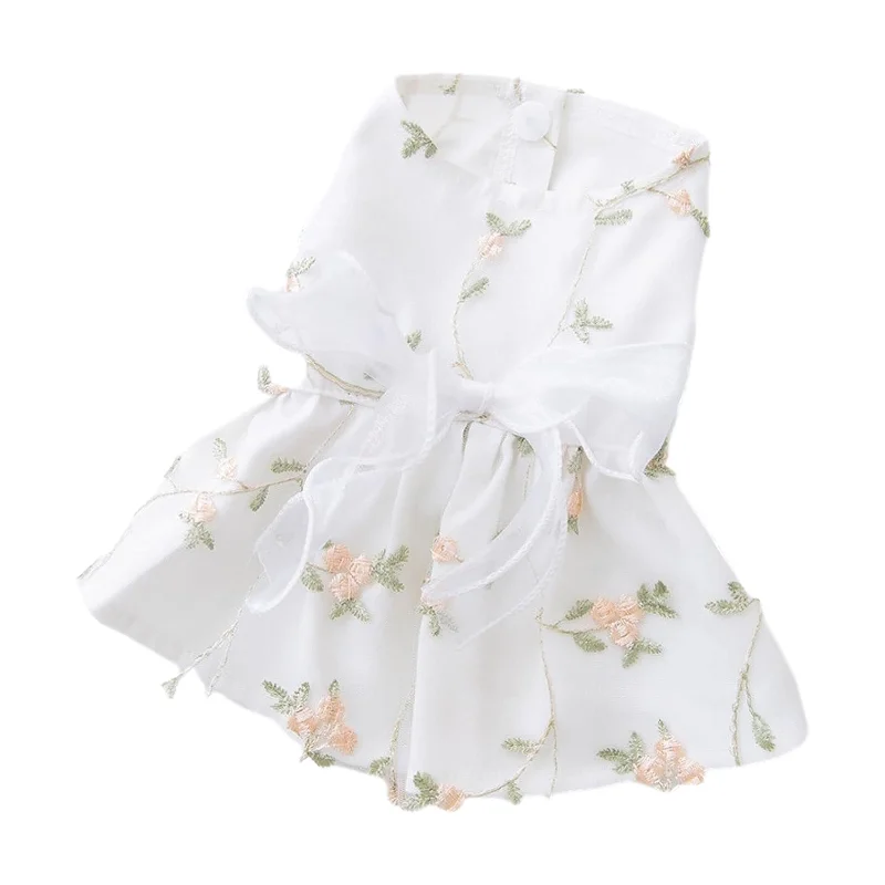 High Quality Explosive Wholesale Pet Clothes Small Fresh Sweet Lovely Summer Floral Dress for Cats and Dogs