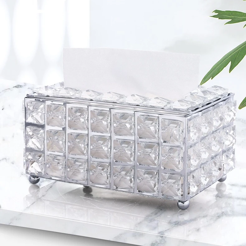 New Design Crystal Tissue Box Cover Plain Nordic Style Creative Tissue Box Cover