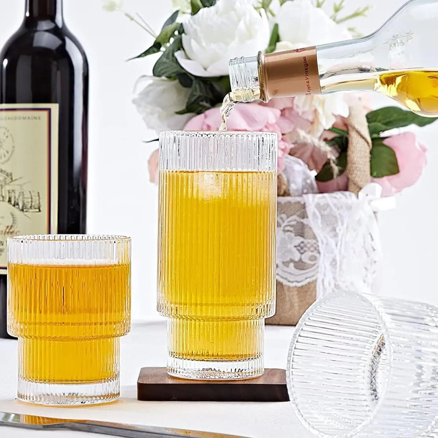 210Ml 7Oz White Ceramic Coffee Mug And Tea Infuser Travel Tea Set With Lid And Steeper With Lid Wooden Knob