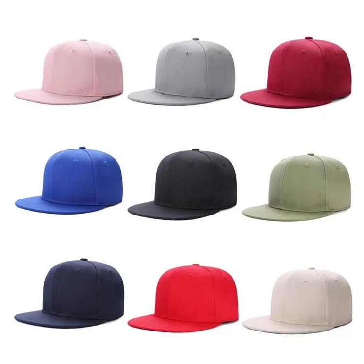 Fashion 6 Panel Blank Flat Brim Snapback Hats High Quality Custom Embroidered Snapback Baseball Hats Caps For Men Wholesale