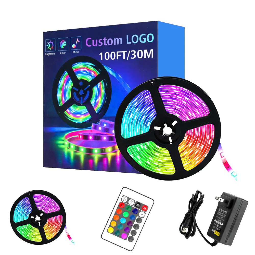 WiFi инфракрасная 20 м 30 12 В водонепроницаемая лента RGB работает неоновая Гибкая Рождественская Светодиодная световая синхронизация музыки