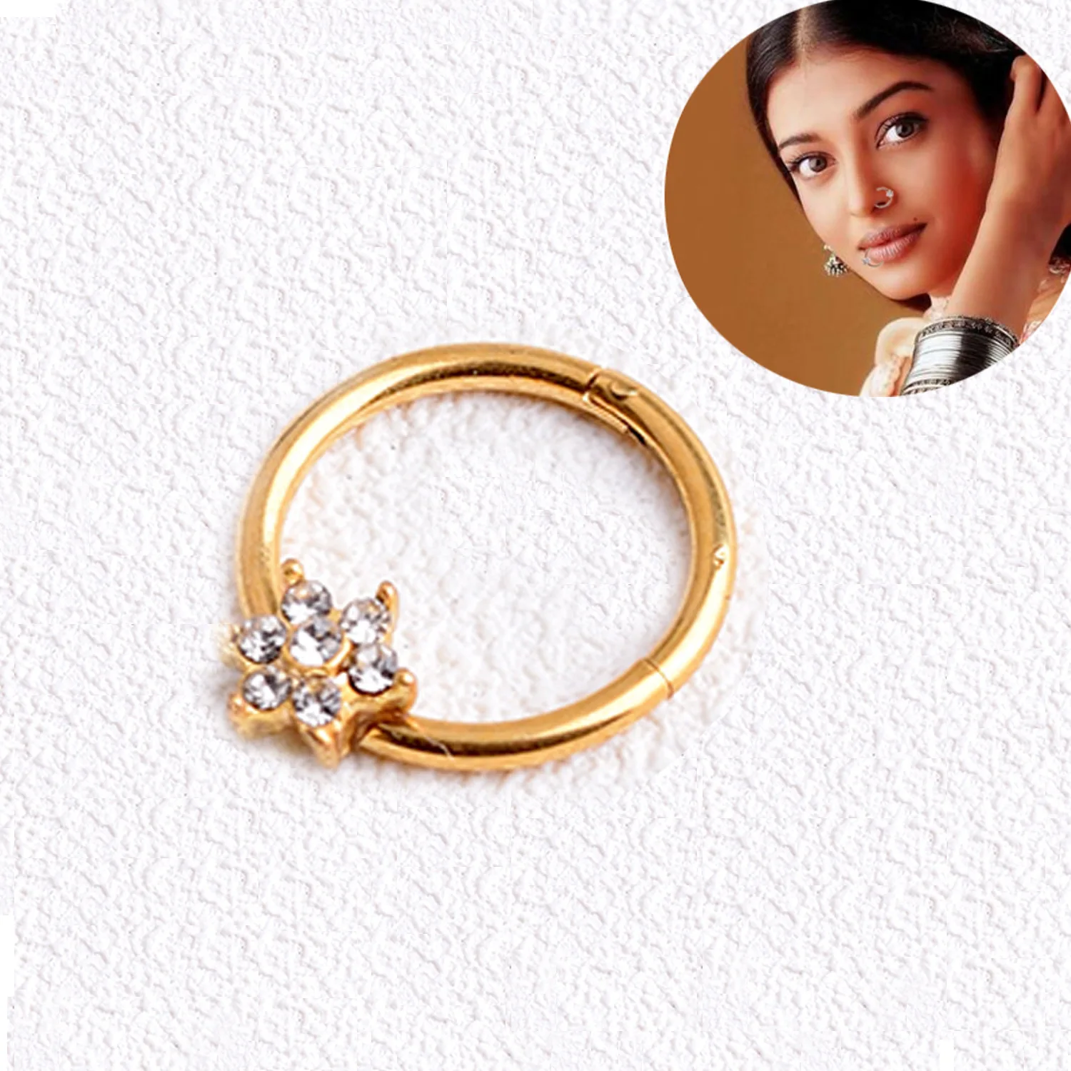 
Women Custom fashion gold plated body piercing face nose ring jewelry 2021 christina piercing jewelry Multifunctional plum 