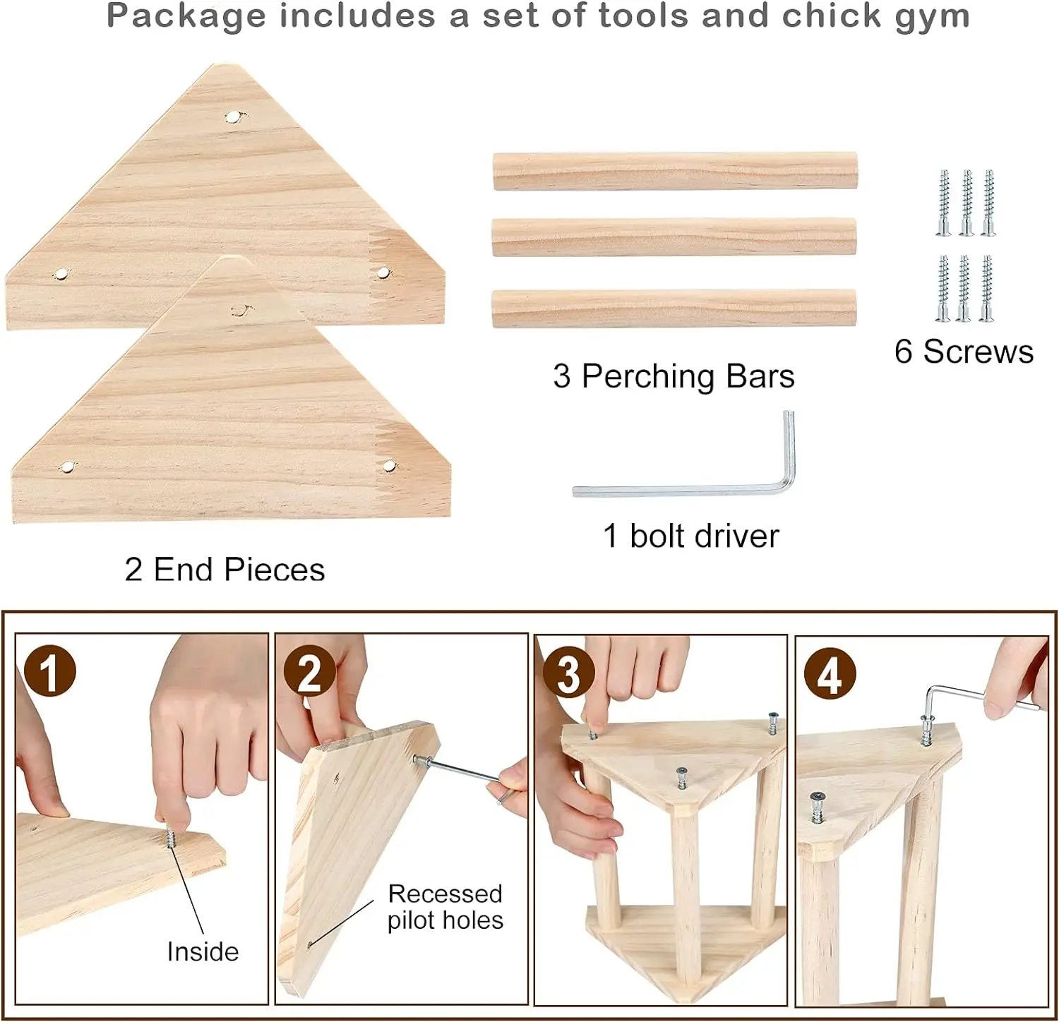 Куриный окунь крепкий сосновый деревянный цыпленок джунглей тренажерный зал Бар Цыпленок игрушки для курятника и Брудер птенцов
