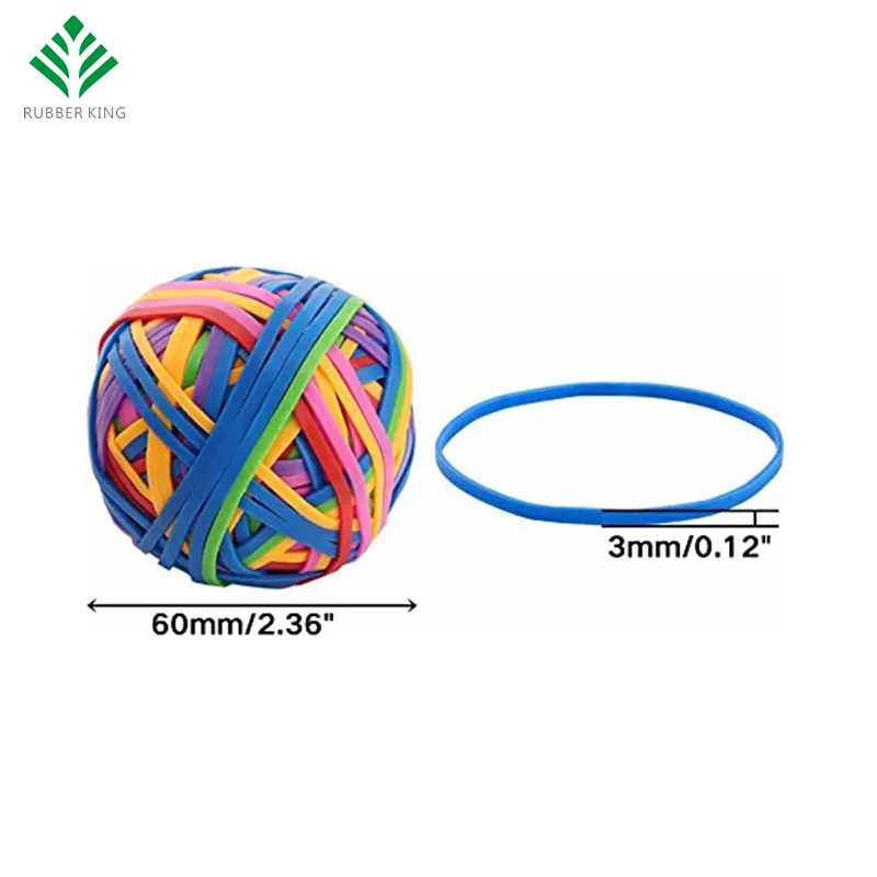 Bouncy Elastic Latex Stretchable Assorted Color 200 Pcs Anti-Aging Per Ball Rubber Band