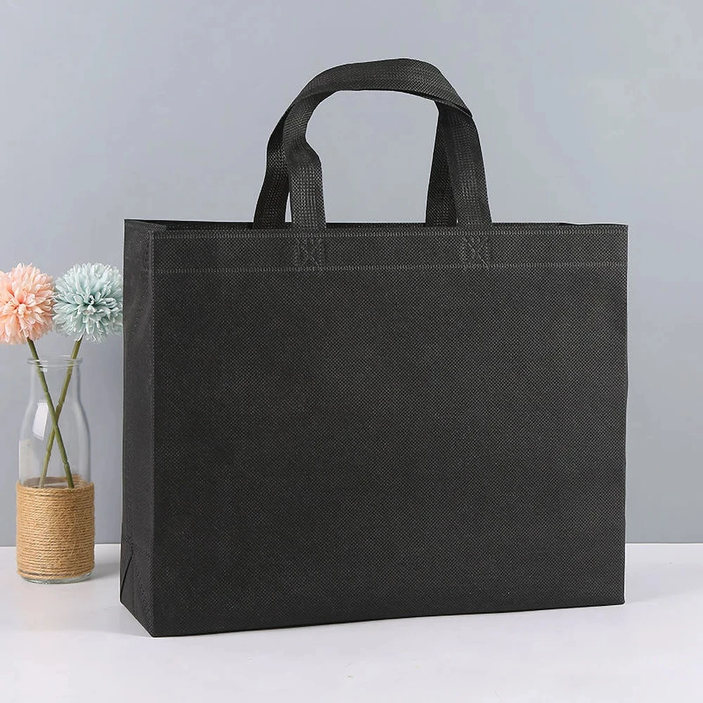 ultrasonic sealing non-woven bag charcoal packing biodegradable supermarket die cut bag fabric carry shopping bag wholesale