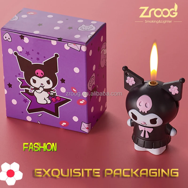 Зажигалка Kuromi зажигалка с розовым пламенем милые зажигалки для девочек подарки