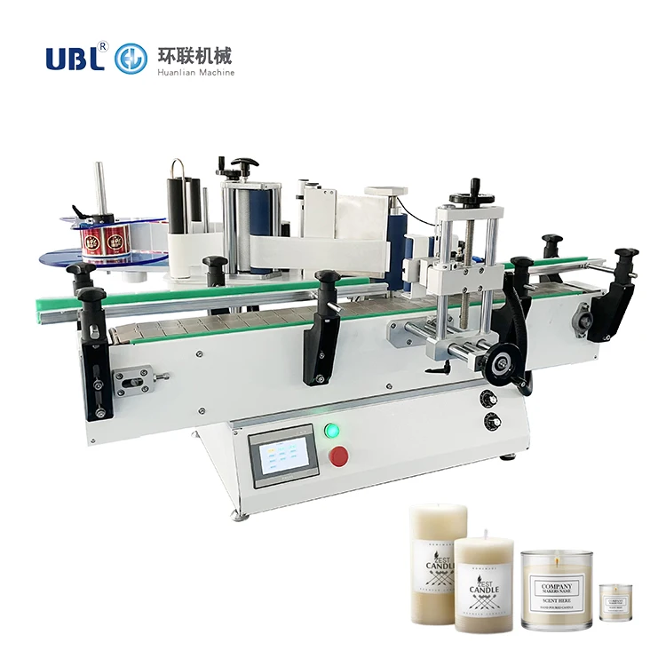 UBL Factory Guangdong 2 Side Label Sticking Automatic Machine Labeler for Candles