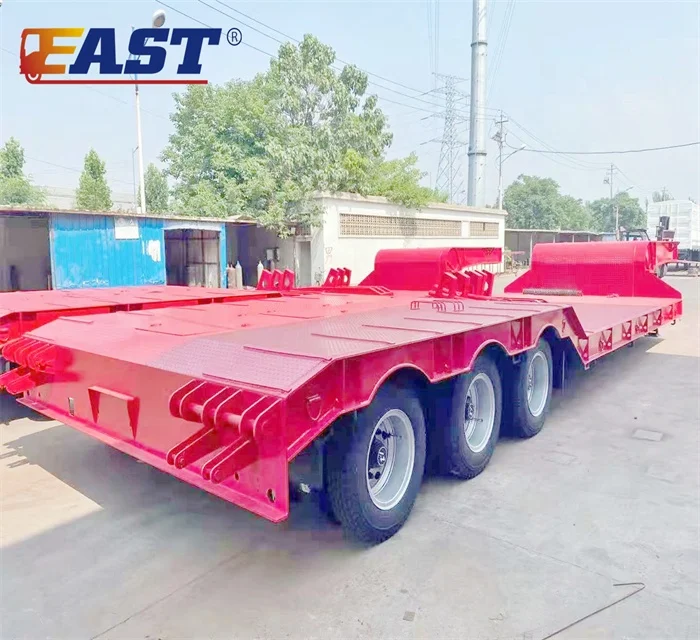 EAST Excavator loader lowboy lowbed semi-trailer 6 lines 12 axles lowbed ramp trailers low bed tractor trailer 80-200 ton