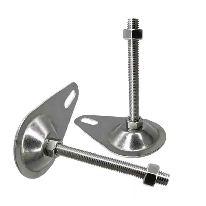 Heavy-Duty Stainless Steel Fixed D80mm M10 80mm 100mm 12mm Fixed Steel Economy Anti Vibration Mount Adjustable Leveler Feet