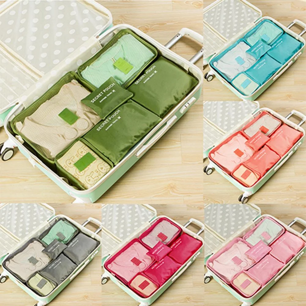 JJ139 Fashion 6 Pcs Compression Luggage Organizers Travel Bag Personal Packing Cubes Travel Bag Organizer packing cubes